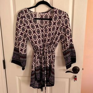 Patterned Romper Long sleeve
